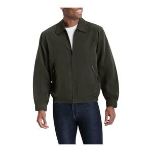 London Fog - Men's Zip Front Jacket (L, Olive) - Lightweight Windbreaker